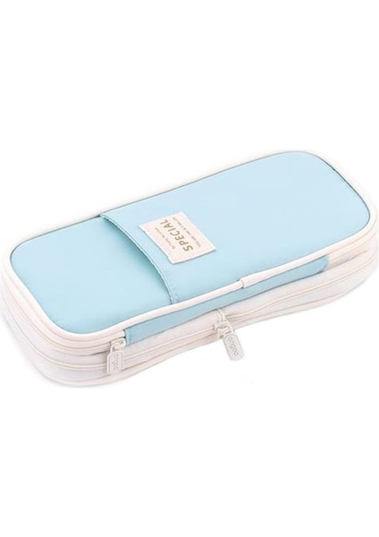 Heamor Büyük Kapasiteli Kalem Kutusu Büyük Kalem Kılıfı Kırtasiye Kalem Çantası Genç Kızlar Erkekler Için Yeşil - Açık Mavi (Yurt Dışından)