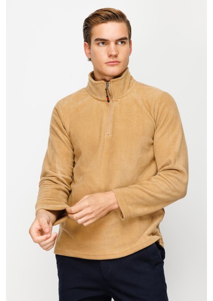 Erkek Camel Yarım Fermuar Polar fiyatları