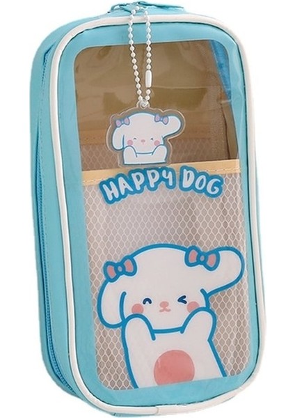 Ww Kırtasiye Şeffaf Büyük Kapasiteli Öğrenci Kalem Kutusu-Mavi (Yurt Dışından)