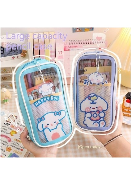 Ww Kırtasiye Şeffaf Büyük Kapasiteli Öğrenci Kalem Kutusu-Mavi (Yurt Dışından) fırsatları