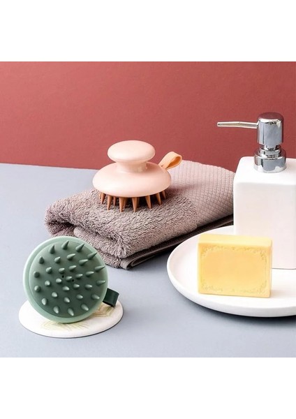 Çok Fonksiyonlu Yumuşak Şampuan Fırçası El Kafa Derisi Masaj Fırçası Duş Saç Tarağı Mini Kafa Meridyen Masaj Tarağı (Yurt Dışından)