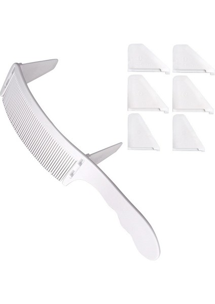 Takım Konumlandırma Tarağı Berber Saç Kesme Tarağı Erkekler Için Uygun Saç Şekillendirici Aracı Beyaz (Yurt Dışından)