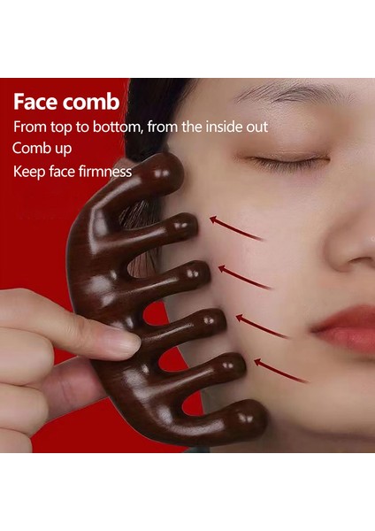 Baş Meridyen Masaj Tarağı Yeşil Sandal Ağacı Beş Geniş Dişli Anti-Statik Tarak (Yurt Dışından) fırsatları