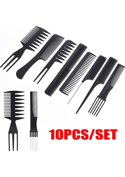 10 Adet Saç Şekillendirici Siyah Tarak Seti Profesyonel Salon Anti-Statik Berber Taraklar (Yurt Dışından) fiyatları
