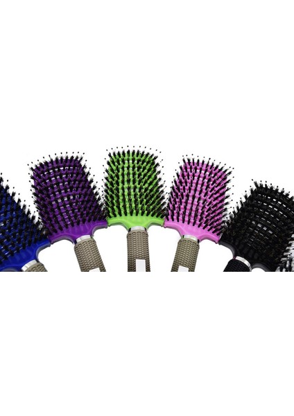 Kıl Saç Masaj Tarağı Kuaförlük Tarağı Pürüzsüz Saç Kıvırma Tarağı - Mor (Yurt Dışından) modelleri