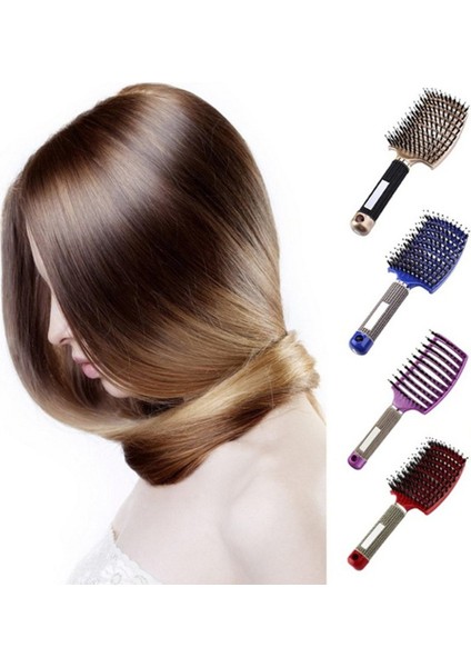 Kıl Saç Masaj Tarağı Kuaförlük Tarağı Pürüzsüz Saç Kıvırma Tarağı - Mor (Yurt Dışından) fırsatları