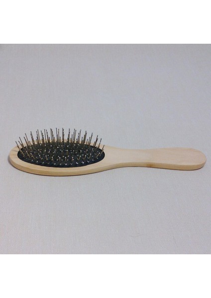 Yeni Ahşap Saplı Masaj Saç Fırçası Metal Pimler ile Mesaj Tarak Siyah Hava Yastığı Sağlık Ahşap Kürek Dolaşık Açıcı Tarak (Yurt Dışından)