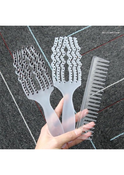 Adet Geniş Diş Hava Yastığı Tarak Kadın Kafa Derisi Masaj Tarak Saç Fırçası Oyma Ev Salon Dıy Kuaförlük Aracı (Yurt Dışından)