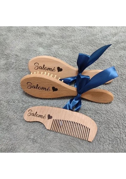 Kişiselleştirilmiş Bebek Hediyesi Yenidoğan Saç Fırçası ve Tarak, Bebek Hatıra Ahşap Kıl Yürümeye Başlayan Tarak Bebek Duş Hediyesi (Yurt Dışından)