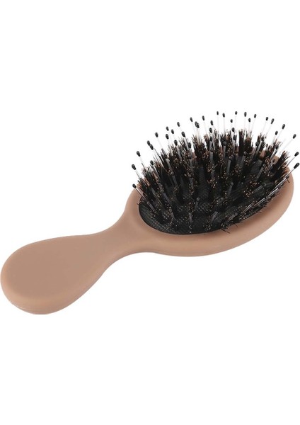 Doğal Domuzu Kıl Saç Fırçası Mini Kolu Masaj Tarak Anti-Statik Saç Derisi Kürek Fırçalar Berber Saç Fırçası Şekillendirici Aracı (Yurt Dışından)