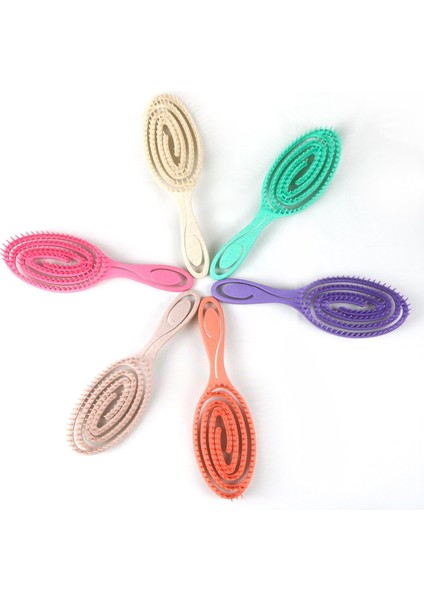 Rahatlatıcı Elastik Masaj Tarak Taşınabilir Içi Boş Saç Tarak Kafa Derisi Masaj Fırçası Salon Şekillendirici Araçları Dairesel Düz Renk (Yurt Dışından) fırsatları