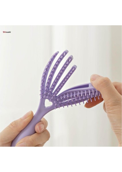Dolaşık Açıcı Saç Fırçası Kaymaz Saplı Rahat Aksesuar Çok Amaçlı Esnek Içi Boş Menekşe (Yurt Dışından)