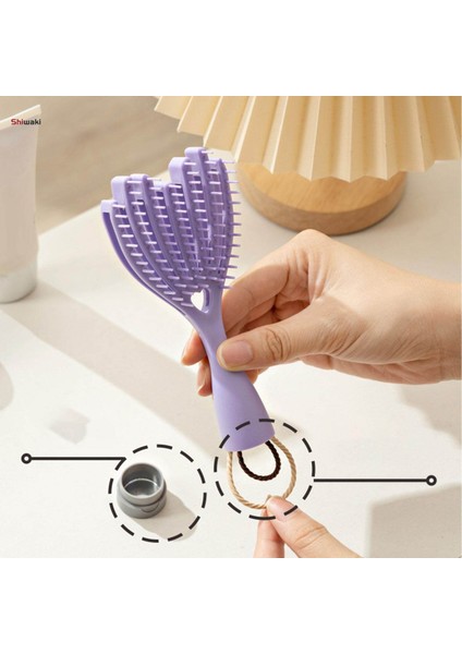 Dolaşık Açıcı Saç Fırçası Kaymaz Saplı Rahat Aksesuar Çok Amaçlı Esnek Içi Boş Menekşe (Yurt Dışından) fiyatları