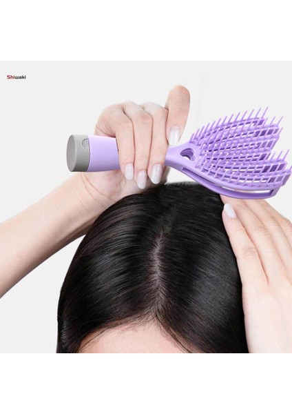 Dolaşık Açıcı Saç Fırçası Kaymaz Saplı Rahat Aksesuar Çok Amaçlı Esnek Içi Boş Menekşe (Yurt Dışından) fırsatları
