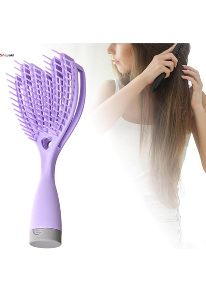 Dolaşık Açıcı Saç Fırçası Kaymaz Saplı Rahat Aksesuar Çok Amaçlı Esnek Içi Boş Menekşe (Yurt Dışından) indirimleri