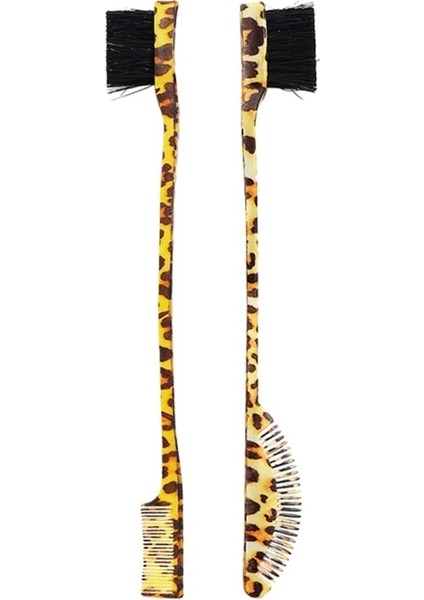Leopar Desen Saç Kenar Fırçası Çift Taraflı Kenar Kontrol Saç Combs Kaş Fırçaları Pürüzsüz Tarak Bakım Aracı Kadın Erkek Için (Yurt Dışından)