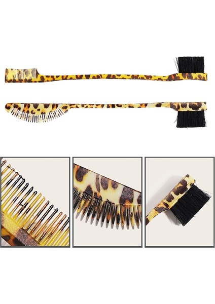 Leopar Desen Saç Kenar Fırçası Çift Taraflı Kenar Kontrol Saç Combs Kaş Fırçaları Pürüzsüz Tarak Bakım Aracı Kadın Erkek Için (Yurt Dışından) fiyatları