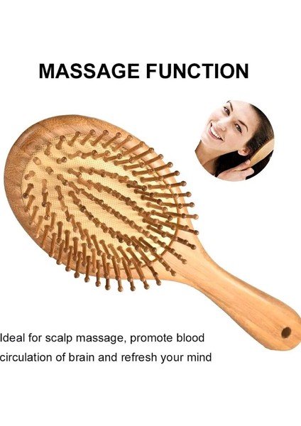 Bambu Kıl Detangle Masaj Saç Derisi Tarak Dolaşık Açıcı Fırçalar Doğal Saç Fırçası ile Ahşap Kürek Saç Fırçası (Yurt Dışından)
