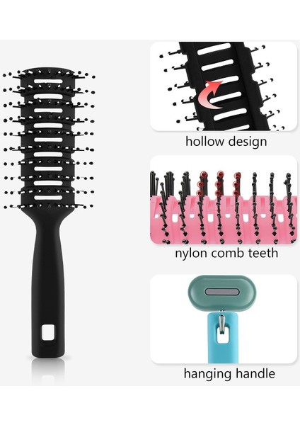 Erkekler ve Kadınlar Için Nervürlü Tarak Kabarık Saç Tarak Salon Ev Profesyonel Kuaförlük Kaburga Tarak Masaj Saç Maşası Fırçası (Yurt Dışından) modelleri