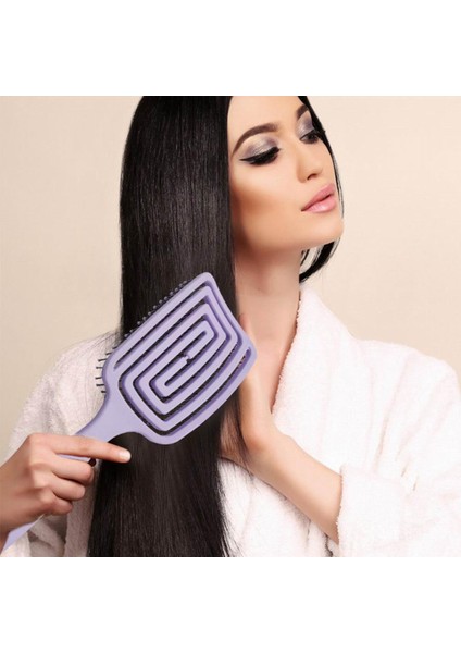 Saç Dolaşık Açıcı Fırça Ultra Yumuşak Saç Fırçası Kıl Naylon Kadın Islak Kıvırcık Dolaşık Açıcı Saç Fırçası Salon Kuaförlük Şekillendirici Aracı (Yurt Dışından)