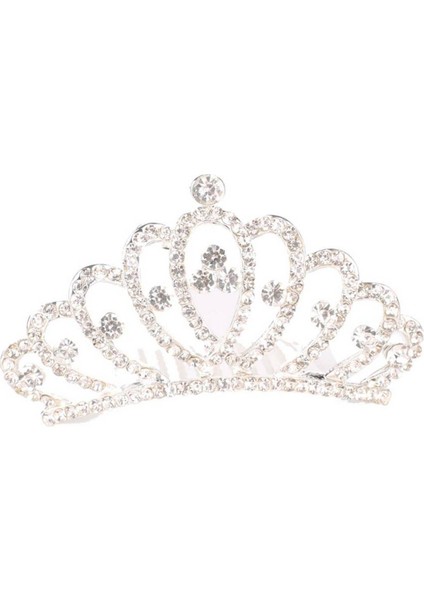 Sanwood® Düğün Balo Kız Bebek Çocuk Minik Yapay Elmas Küçük Taç Saç Tarağı Tatlı Taç (Yurt Dışından)