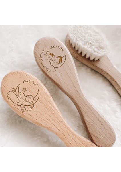 Kişiselleştirilmiş Özel Ad Bebek Saç Fırçaları Ahşap Yenidoğan Saç Fırçası Bebek Ideal Hediye Doğum/vaftiz/doğum Günü Bebek Hediyeleri (Yurt Dışından)
