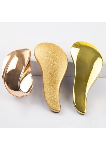 Parlak Anti-Düğüm Tt Saç Tarak Altın Saç Fırçası Kadın Saç Dökülmesini Azaltmak Dolaşık Açıcı Fırça Kafa Derisi Masaj Tarak Berber Aksesuarları (Yurt Dışından)