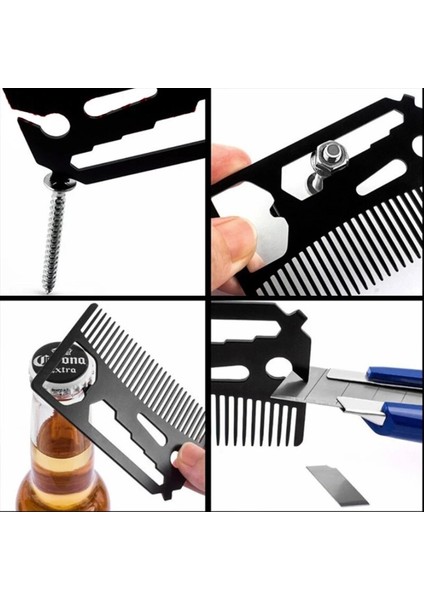 Şişe Açacağı ile Saç Tarağı Erkekler Için 304 Paslanmaz Çelik Taraklar Bakım Şekillendirici Mini Ince Dişli Bıyık Gümüş Veya (Yurt Dışından) fiyatları