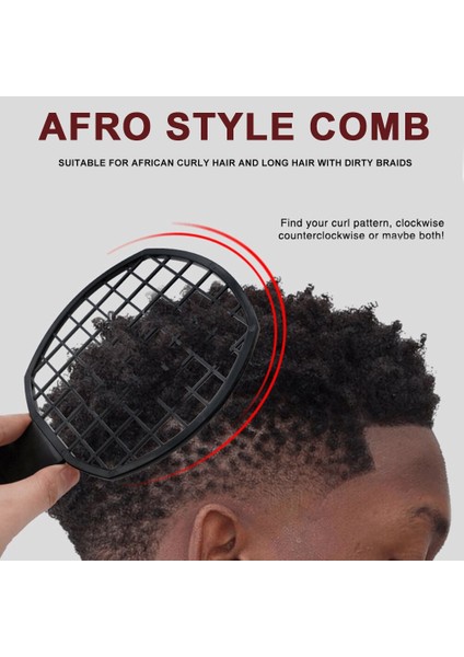 Profesyonel Erkek Kadın Çift Uçlu Saç Büküm Tarak Kıvırcık Afro Kirli Örgü Araçları (Yurt Dışından)