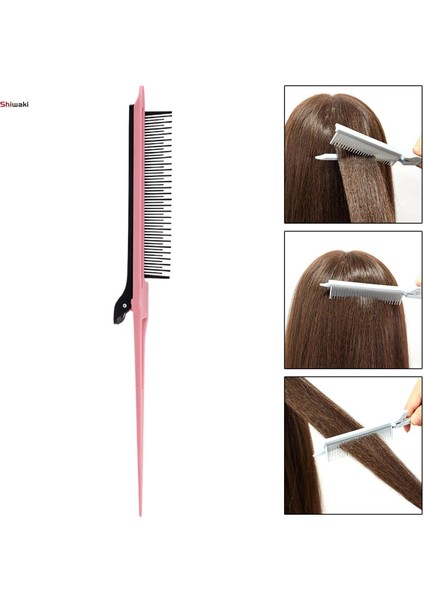 Kuaför Için Tarak Tarağı Boyama Kesme Düzeltme Pembe Için Kuyruk Tarağı (Yurt Dışından)