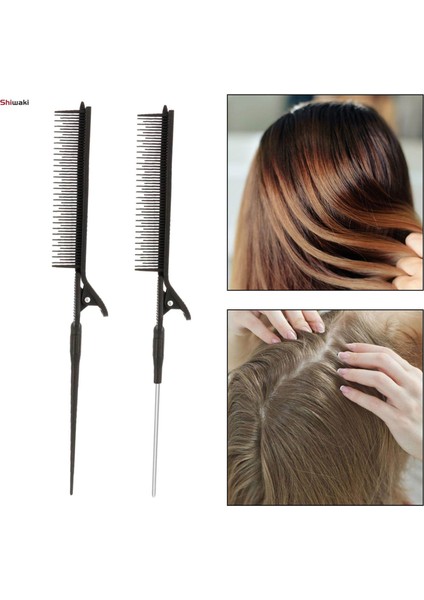 Alay Tarağı Profesyonel Tarak Vurgulama Tarak Saç Kesimi Için Klipsli Akşam Siyah (Yurt Dışından) fiyatları
