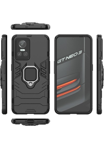 Realme Gt Neo 3 5g Için Kılıf 360 &deg; Dönen Halka Darbeye Kapak Kickstand (Yurt Dışından)