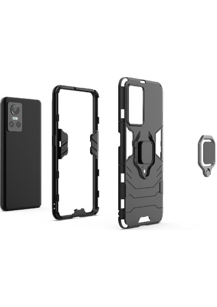 Realme Gt Neo 3 5g Için Kılıf 360 &deg; Dönen Halka Darbeye Kapak Kickstand (Yurt Dışından)