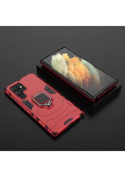 Samsung Galaxy S22 Ultra 5g Darbeye Kapak Askeri Bırak Yüzük (Yurt Dışından)