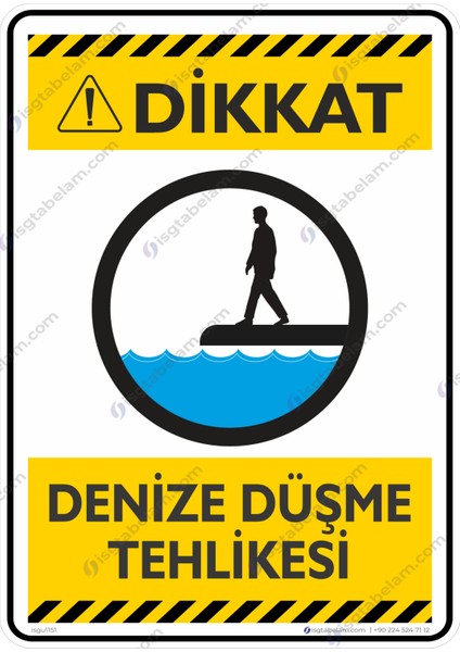 Denize Düşme Tehlikesi/25x35cm/Etiket