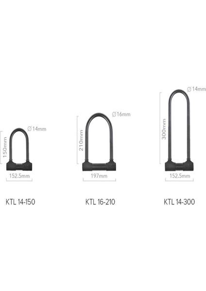 KTL16-210BK Alarmlı U Kilit