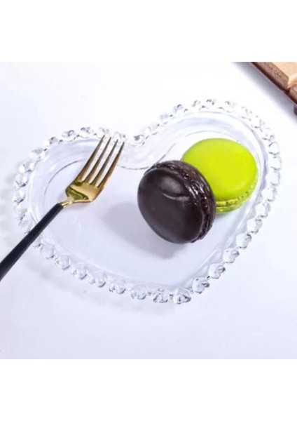 SUR26 Kalpli Cam Servis Tabağı 18X15CM 6 Lı