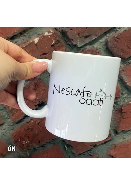 Size Özel Nescafe Saati Seramik Baskılı Kupa Bardaklar