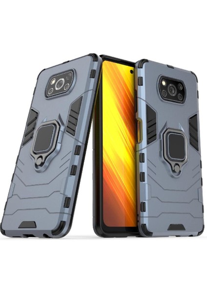 Xiaomi Poco X3/x3 Pro Darbeye Kapak 360 &deg; Dönen Halka Askeri (Yurt Dışından)