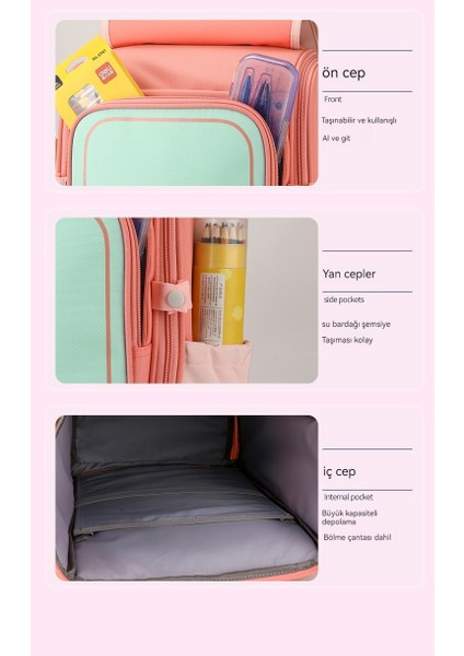 Su Geçirmez Büyük Kapasiteli Erkek ve Kız Öğrenci Okul Çantaları, Omurga Yükü Azaltma, Geceleri Güvenli Yansıtma (Yurt Dışından) modelleri