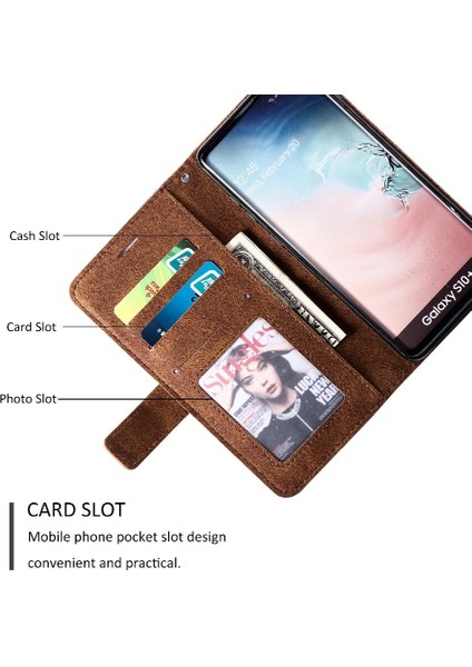 Samsung Galaxy S10 Artı Cüzdan Flip Folio Manyetik Darbeye Pu (Yurt Dışından)