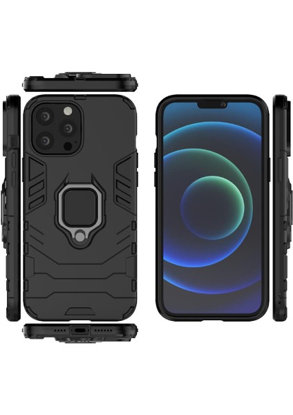 IPHONE 13 Için Kılıf Pro 360 &deg; Dönen Halka Kickstand Askeri Damla Kapak (Yurt Dışından)