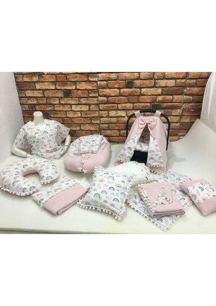 Buse Baby Home Yeşil Çok Amaçlı Babynest , Puset Örtüsü ve Minderi , Alt Açma ve Battaniye, Nevresim Takımı 15'li Set