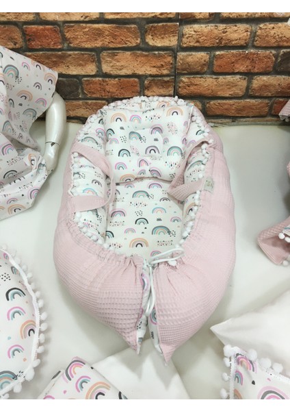 Buse Baby Home Yeşil Çok Amaçlı Babynest , Puset Örtüsü ve Minderi , Alt Açma ve Battaniye, Nevresim Takımı 15'li Set