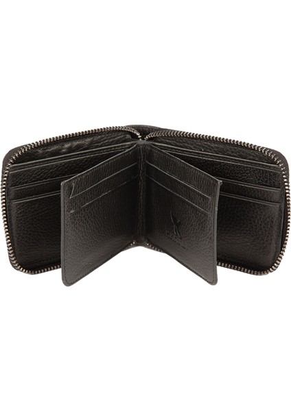 Hakiki Deri Erkek Cüzdan Yan Fermuarlı Siyah C258-01 modelleri