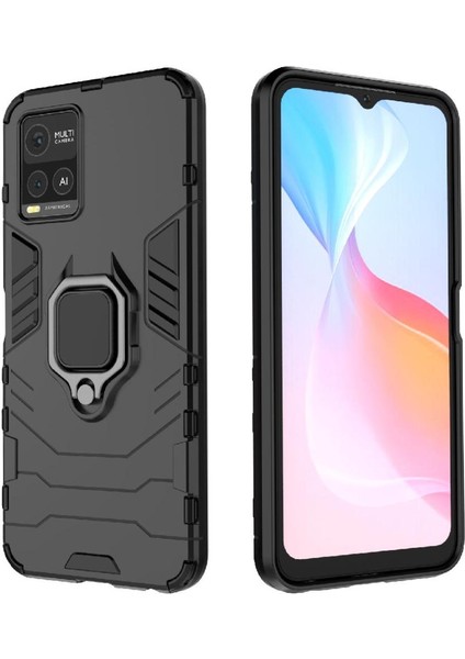 Vıvo Y21 360 &deg; Dönen Halka Darbeye Kickstand Askeri Telefon Kılıfı (Yurt Dışından)