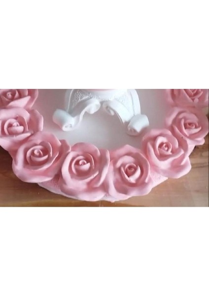 Içi Açık Gül Çiçek Kabartmalı 21CM Yuvarlak Çerçeve Silikon Kalıp K-846 indirimleri