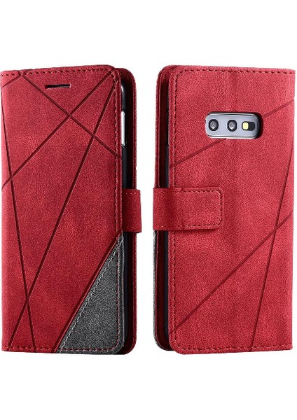 Samsung Galaxy S10E Manyetik Flip Folio Darbeye Pu Kart Telefon Kılıfı (Yurt Dışından)