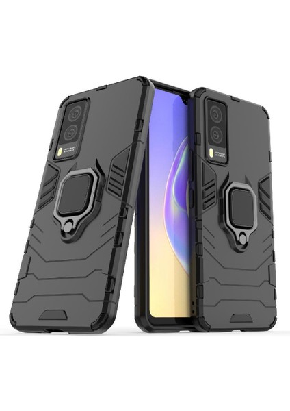 Vıvo V21E 5g 360 &deg; Dönen Halka Askeri Damla Koruma Kapağı Telefon Kılıfı (Yurt Dışından)