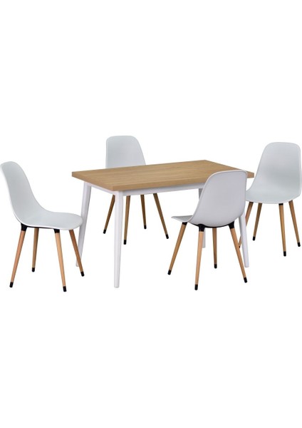 Eames Sandalye Avanos Ahşap Mdf Mutfak Masası Takımı - 70X120 cm